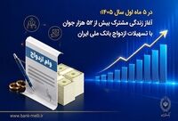در ۵ ماه اول سال ۱۴۰۵؛ آغاز زندگی مشترک بیش از ۵۲ هزار جوان با تسهیلات ازدواج بانک ملی ایران