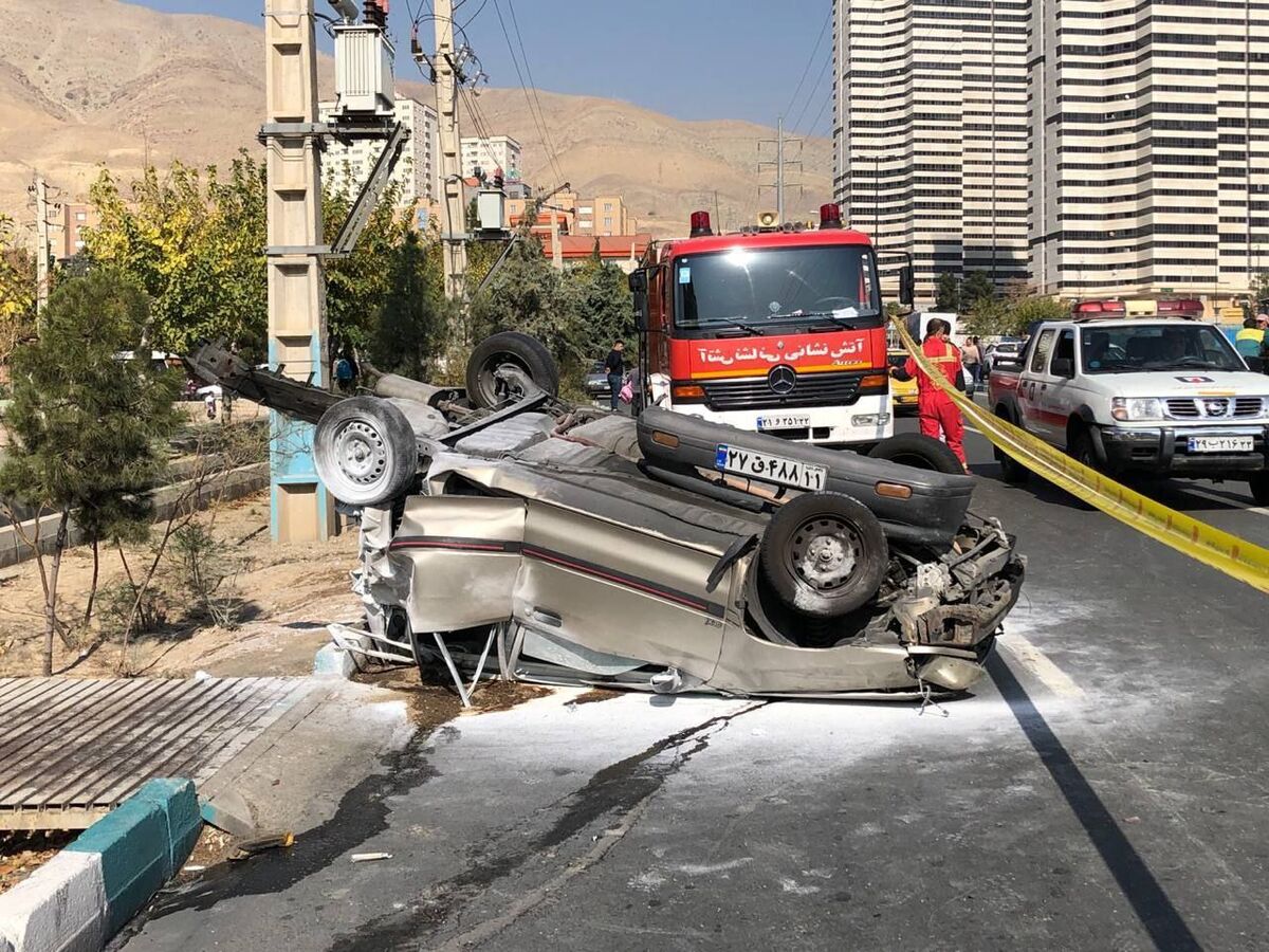 برخورد مرگبار کامیون میکسر با عابر پیاده در بزرگراه نواب تهران
