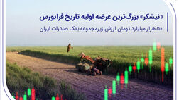 ​«نیشکر» بزرگ‌ترین عرضه اولیه تاریخ فرابورس/50 هزار میلیارد تومان ارزش شرکت زیرمجموعه بانک صادرات ایران
