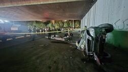سقوط مرگبار خودروی MVM از روی پل در تهرانپارس
