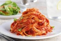 پاستا فتوچینی با سس گوجه ، سیر و فلفل کبابی + روش تهیه