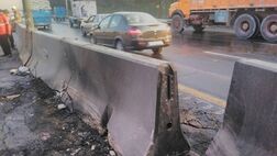 تصادف دو دستگاه خودرو سنگین در بزرگراه شهید هاشمی نژاد

